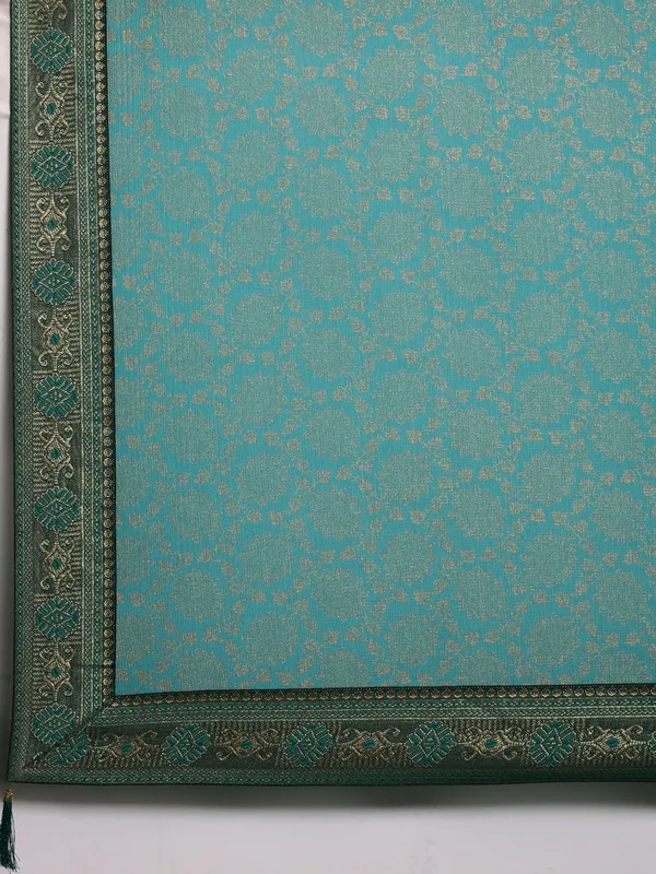 Turquoise_Green_Imported_Fabric_Designer_Saree