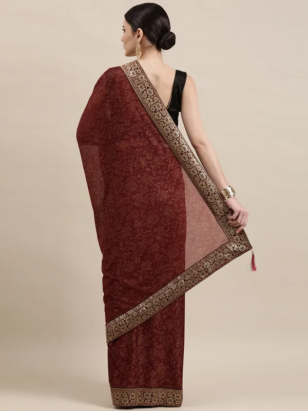 Maroon_Imported_Fabric_Designer_Saree