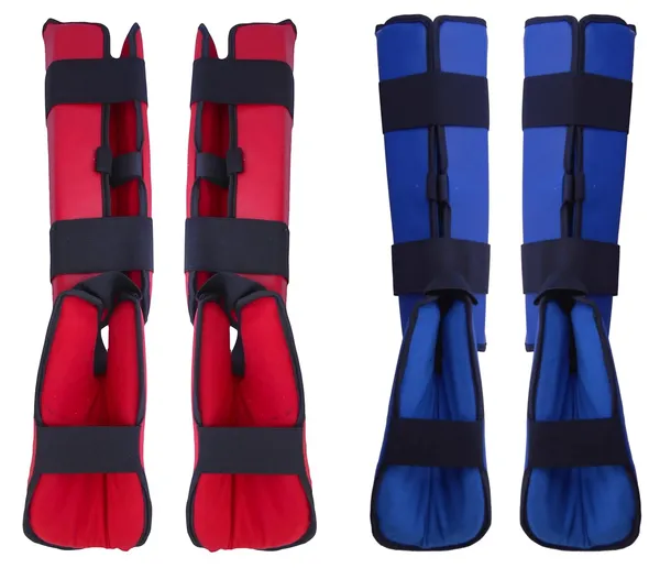 Multicolor_Martial_Arts_Karate_Rexine_Covered_Shin_Guard/Foot_Protector/Shin_Pad_For_Training,_Practice_&_Competition_Level