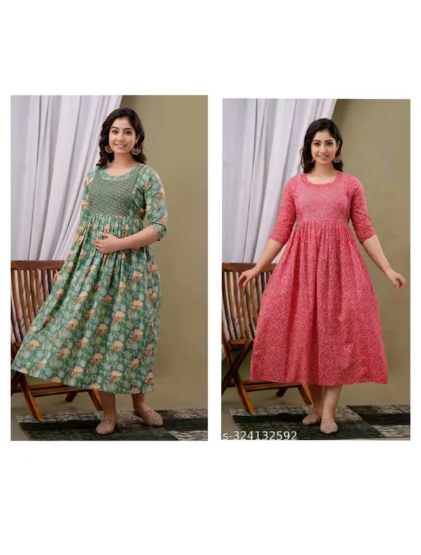 Garnear__Cotton_Printed_Maternity_And_Feeding_Kurti_Combo_Of_2