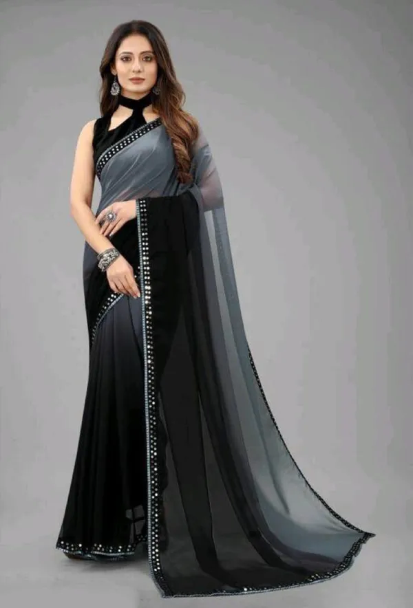 Grey_And_Black_Party_Wear_Georgette_Saree