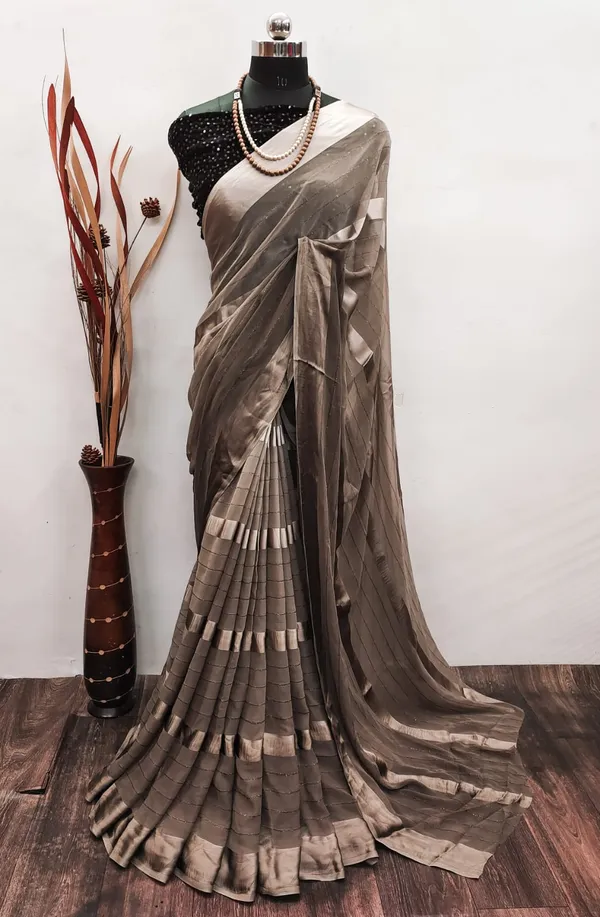 Georgette_Solid_Coffee_Saree_With_Embroidery_Blouse