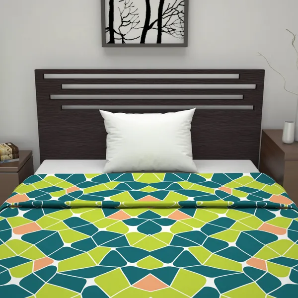 Geometric_Single_Dohar_for_AC_Room_(Polyester,_Green_and_Orange)