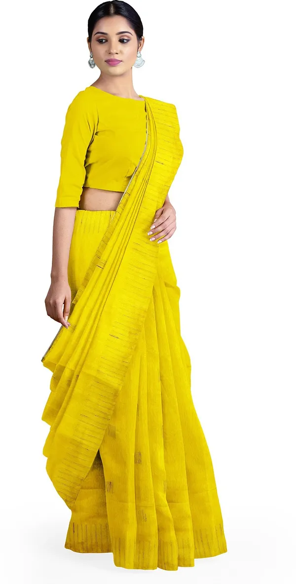 Yellow_Woven_Bollywood_Cotton_Silk_Saree