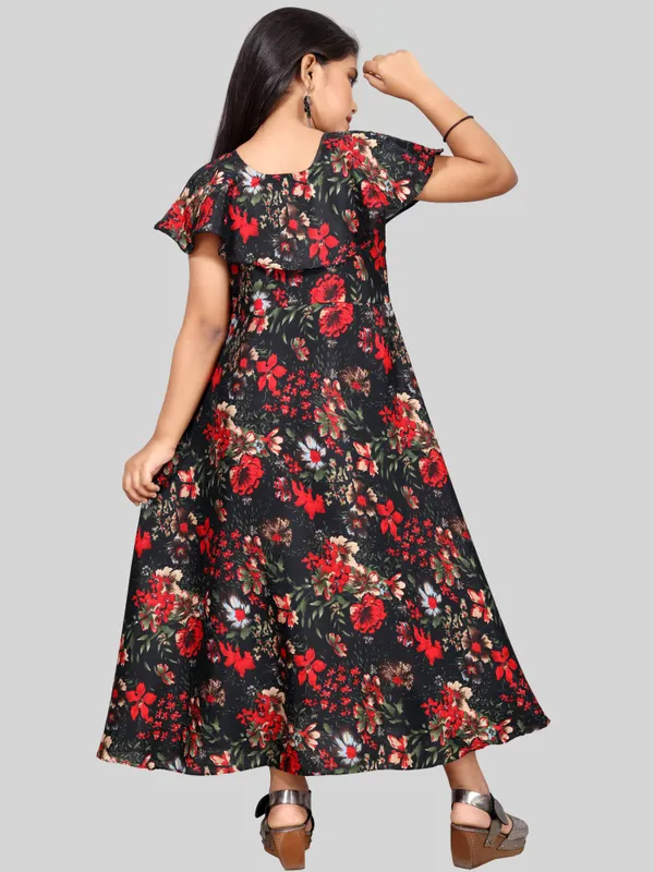 Girls_Black_&_Red_Tropical_Printed_Layered_Flared_Maxi_Dress