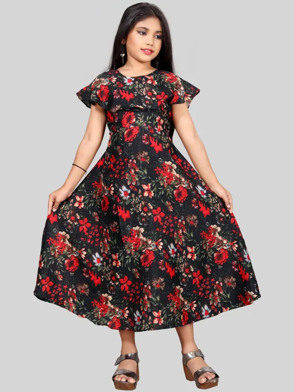 Girls_Black_&_Red_Tropical_Printed_Layered_Flared_Maxi_Dress