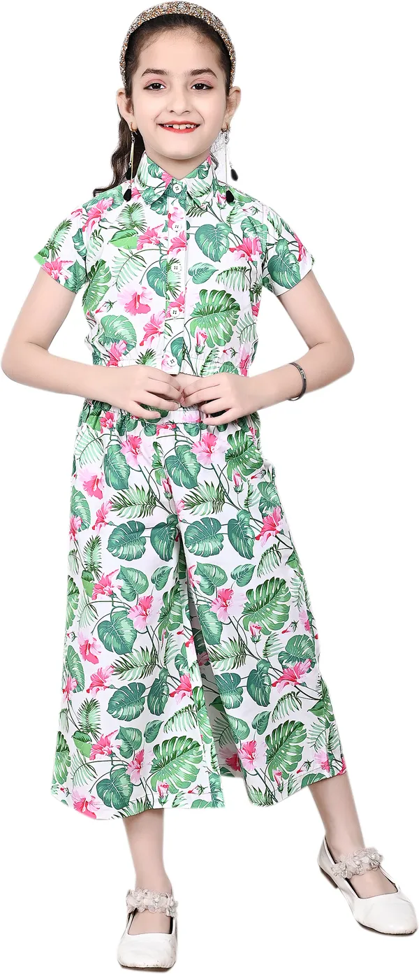 White_Girls_Casual_Top_Capri_Co-Ord_Set