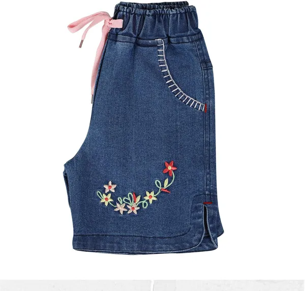 Blue_Short_For_Girls_Casual_Embriodered_Denim-Pack_Of_1