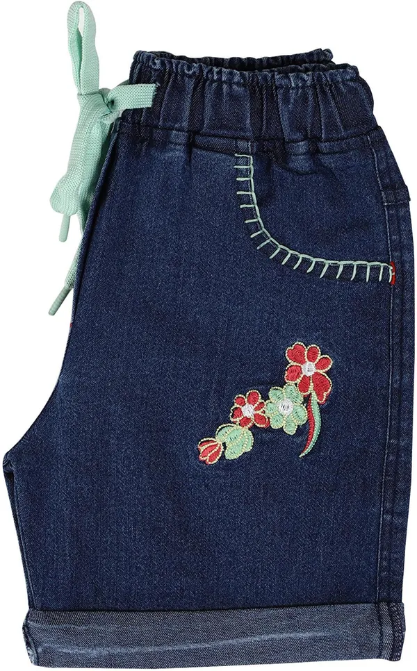 Blue_Short_For_Girls_Casual_Solid_Embriodered_Denim-Pack_Of_1