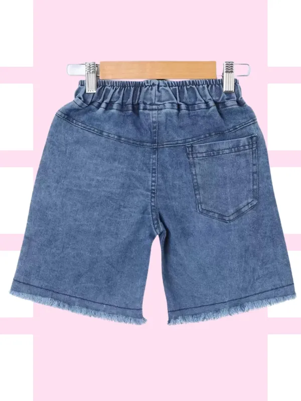 Blue_Short_For_Girls_Casual_Printed_Denim-Pack_Of_1