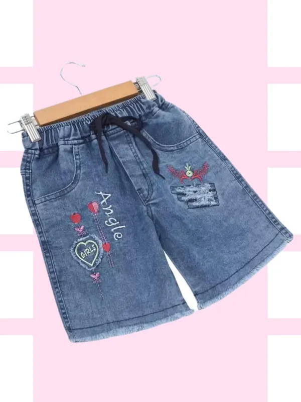 Blue_Short_For_Girls_Casual_Printed_Denim-Pack_Of_1