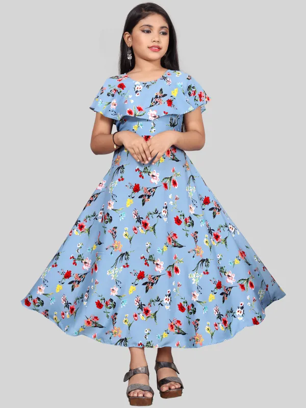 Girls_Grey_&_Red_Floral_Print_Flared_Maxi_Dress