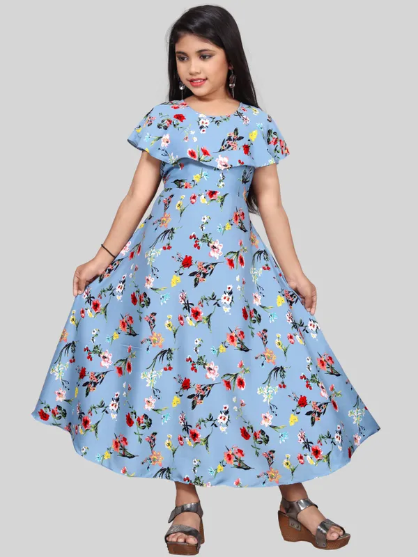 Girls_Grey_&_Red_Floral_Print_Flared_Maxi_Dress