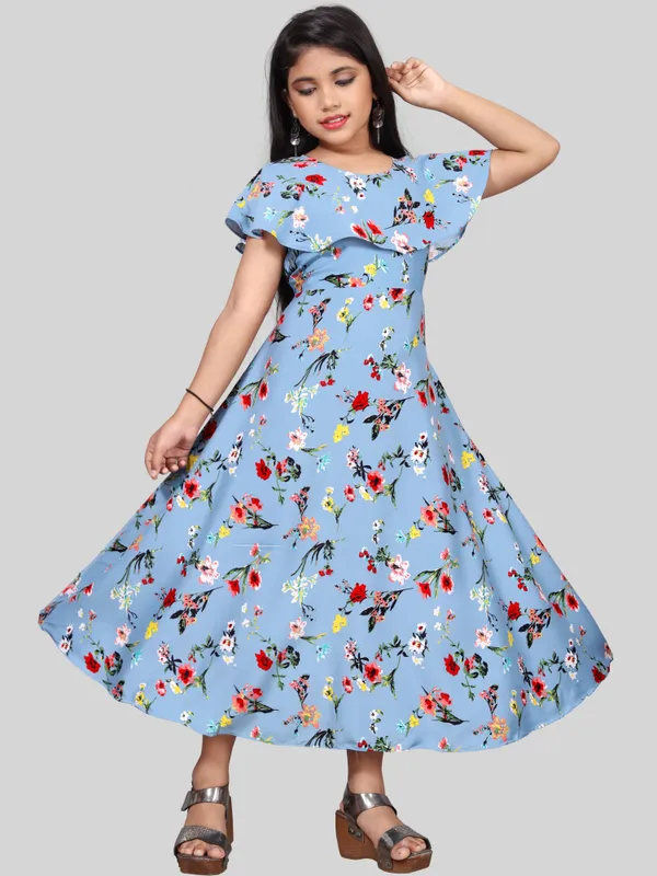 Girls_Grey_&_Red_Floral_Print_Flared_Maxi_Dress