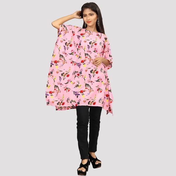 Girls_Multi_Coloured_Print_Crepe_Kaftan_Dress