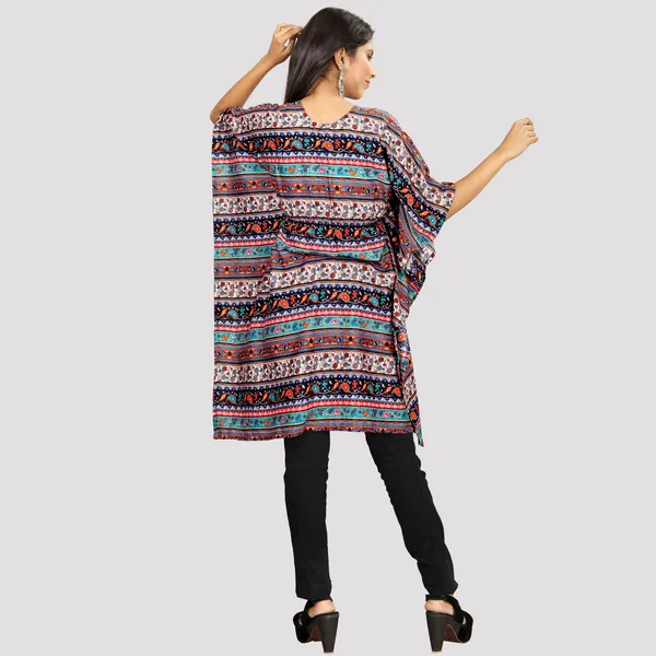 Girls_Multi_Coloured_Print_Crepe_Kaftan_Dress