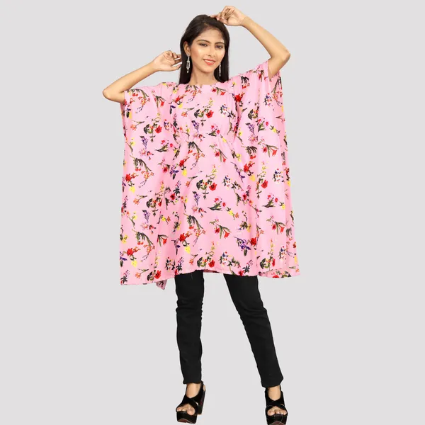 Girls_Multi_Coloured_Print_Crepe_Kaftan_Dress