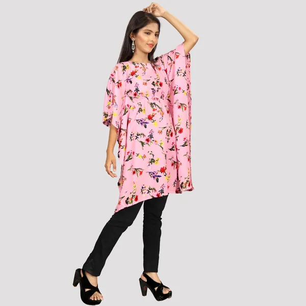 Girls_Multi_Coloured_Print_Crepe_Kaftan_Dress
