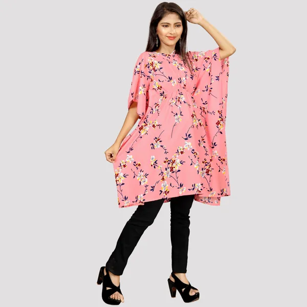 Girls_Pink_&_White_Floral_Print_Crepe_Kaftan_Dress