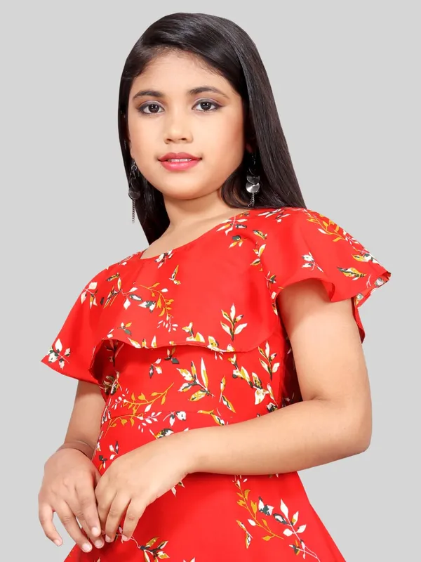 Girls_Red_&_Off_White_Floral_Print_Layered_Flared_Maxi_Dress