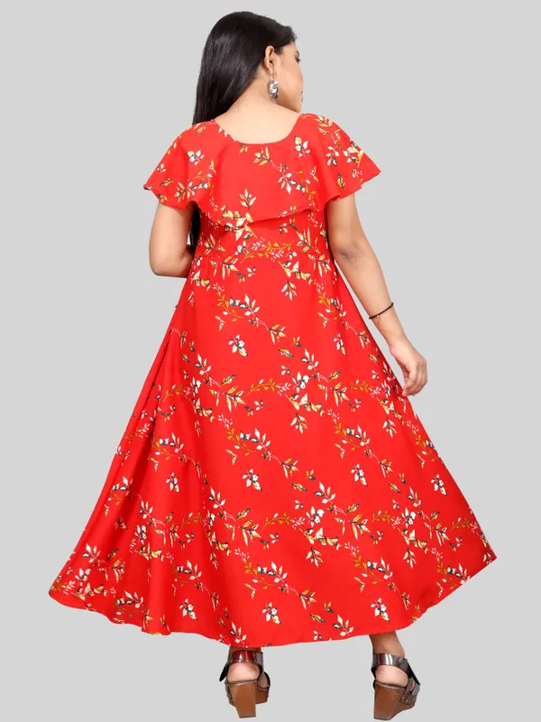 Girls_Red_&_Off_White_Floral_Print_Layered_Flared_Maxi_Dress