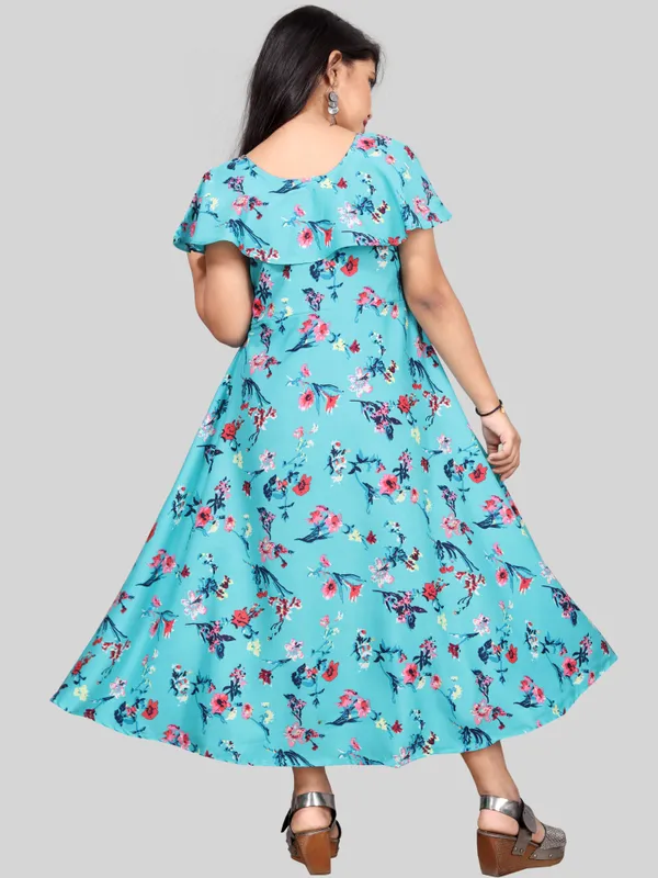 Girls_Sea_Green_&_Pink_Floral_Print_Flared_Maxi_Dress