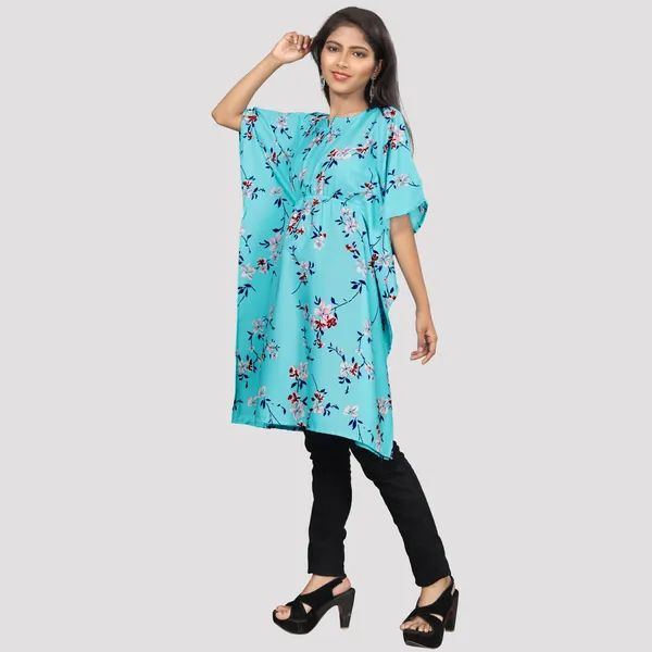 Girls_Sea_Green_&_White_Floral_Print_Crepe_Kaftan_Dress