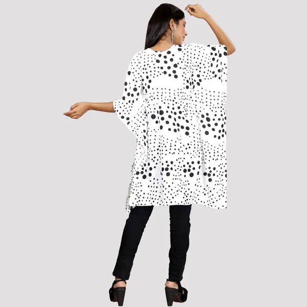 Girls_White_&_Black_Polka_Dot_Print_Crepe_Kaftan_Dress