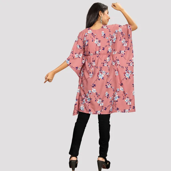Girls_Wine_&_White_Floral_Print_Crepe_Kaftan_Dress