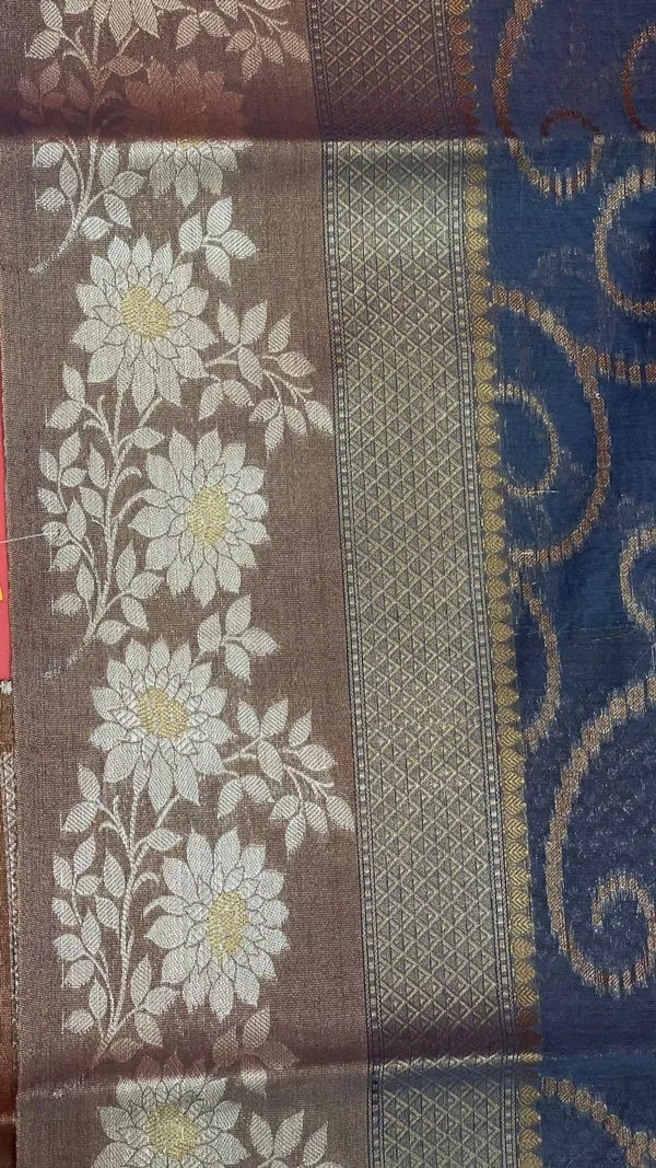 Grey_Masrise_Cotton/Cotton_Banarasi_Sarees_For_Women