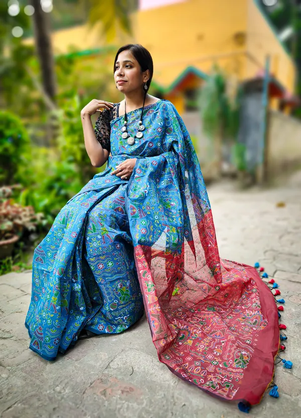 Blue_Printed_Bollywood_Cotton_Silk_Saree