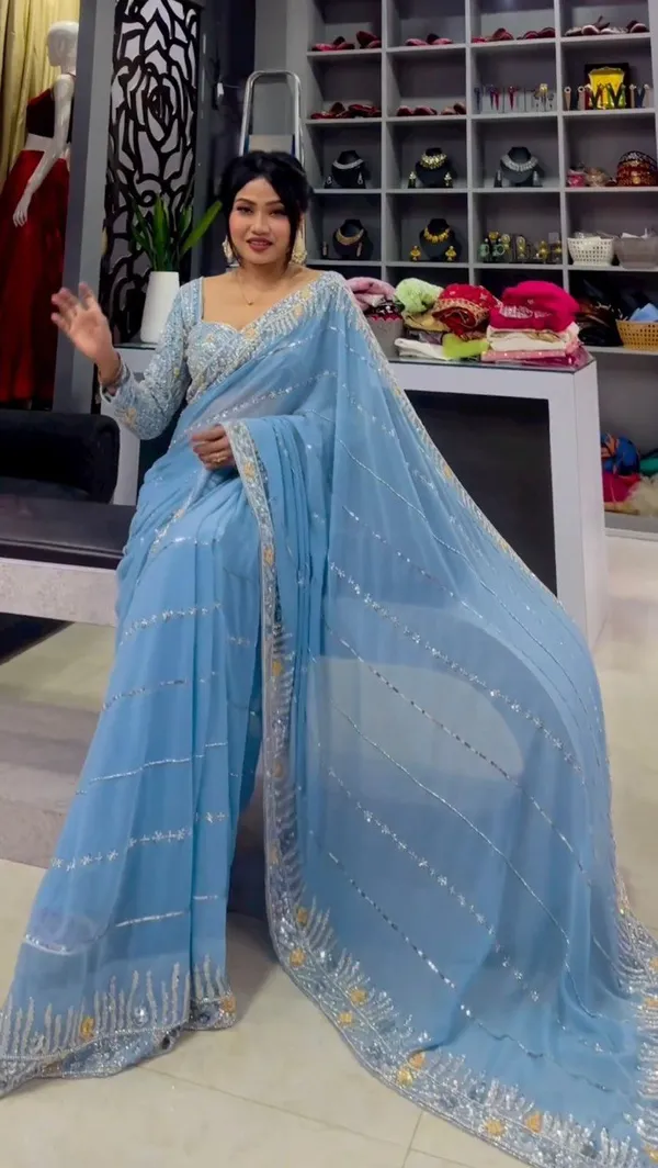 Glamorous_Designer_Georgette_Saree