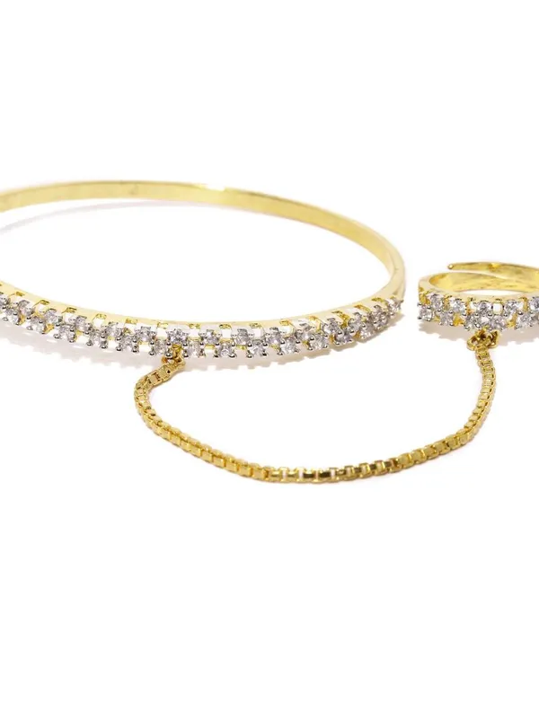 Gold_Plated_American_Diamond_Bracelet_with_Finger_Ring_For_Women