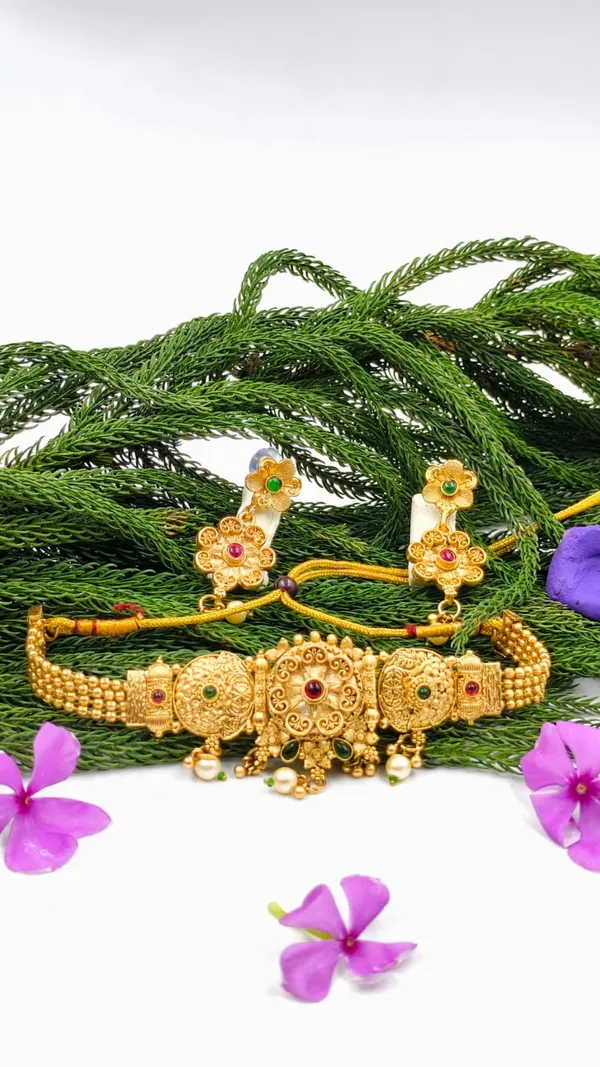 Alloy_Choker_Set_Gold_Plated_For_Women