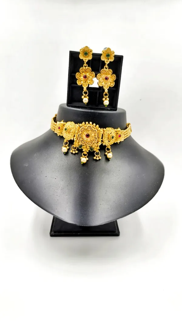 Alloy_Choker_Set_Gold_Plated_For_Women