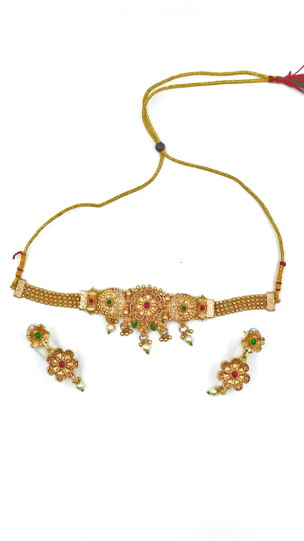 Alloy_Choker_Set_Gold_Plated_For_Women