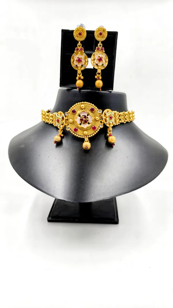 Alloy_Choker_Set_Gold_Plated_For_Women