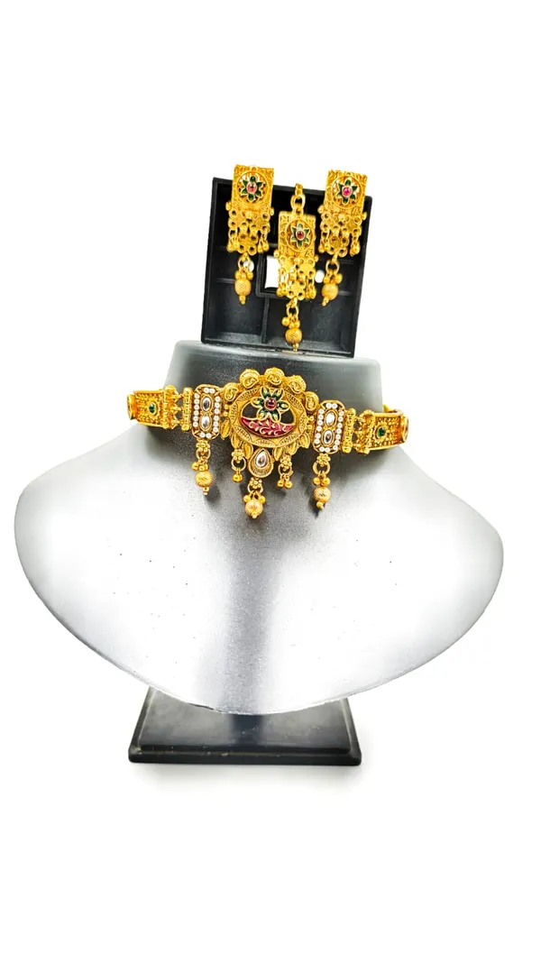 Alloy_Choker_Set_Gold_Plated_For_Women