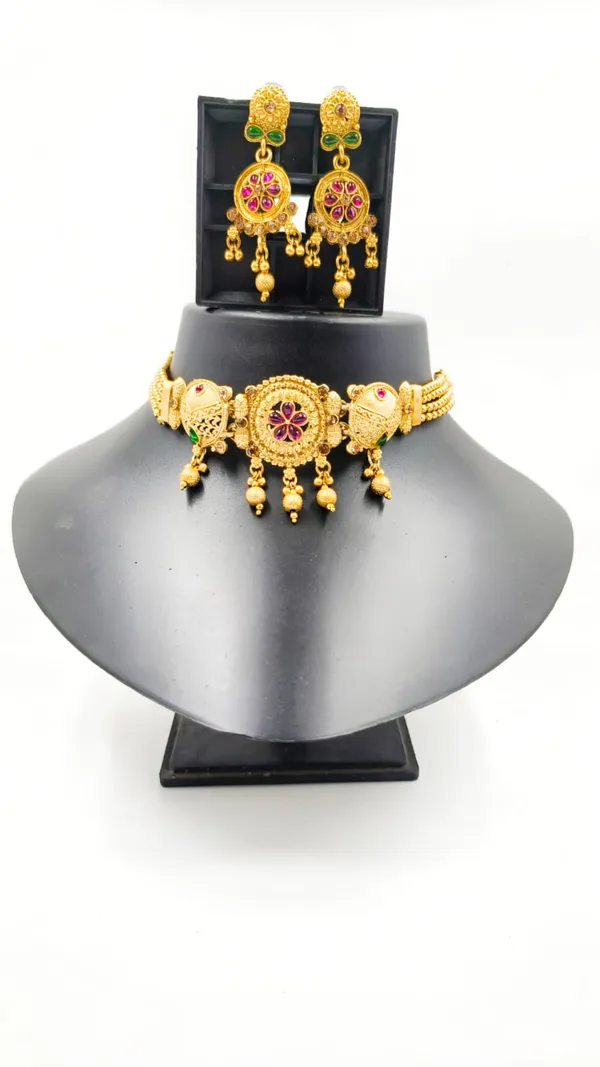 Alloy_Choker_Set_Gold_Plated_For_Women