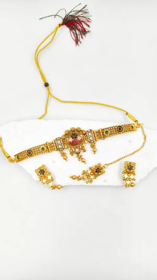 Alloy_Choker_Set_Gold_Plated_For_Women