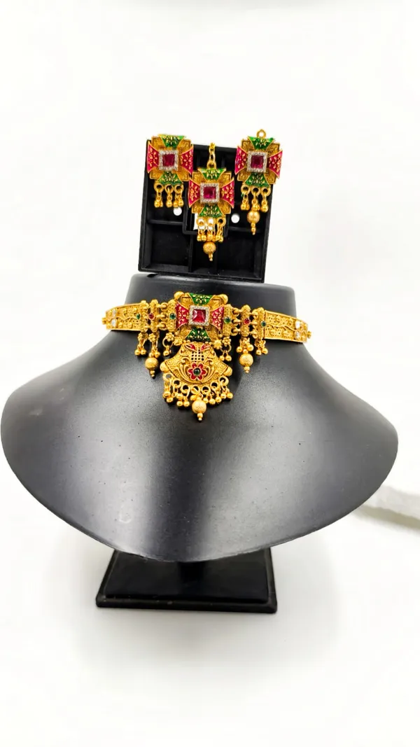 Alloy_Choker_Set_Gold_Plated_For_Women