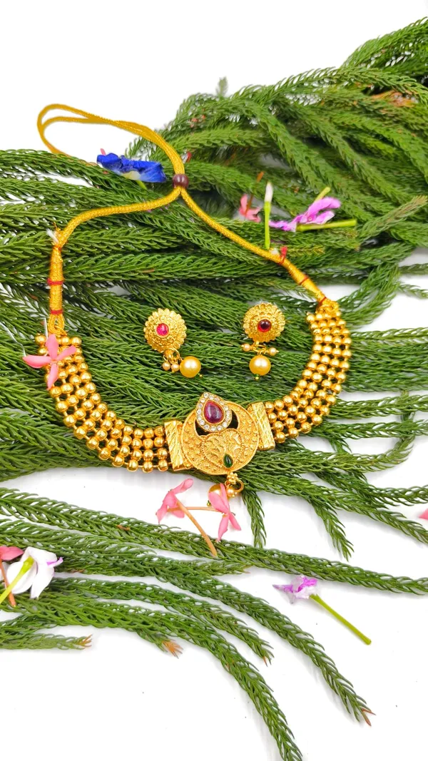 Alloy_Choker_Set_Gold_Plated_For_Women