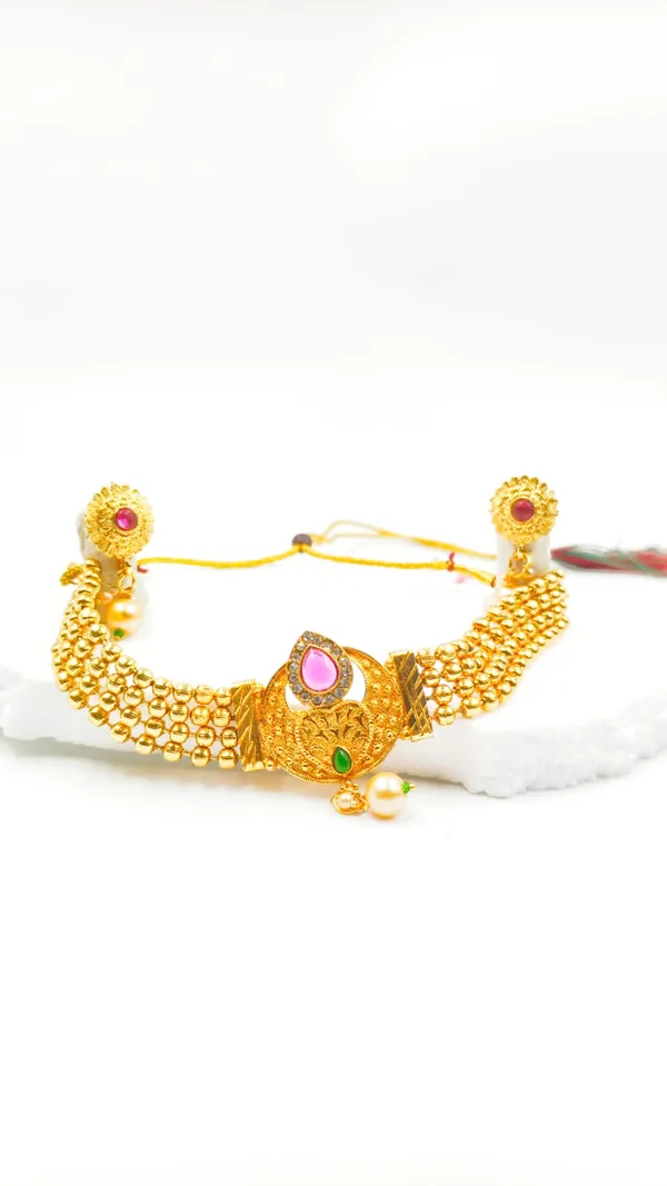 Alloy_Choker_Set_Gold_Plated_For_Women