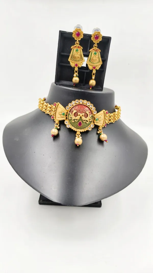Alloy_Choker_Set_Gold_Plated_For_Women