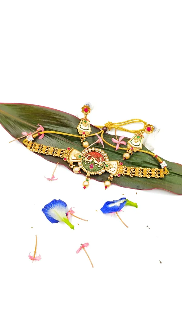 Alloy_Choker_Set_Gold_Plated_For_Women