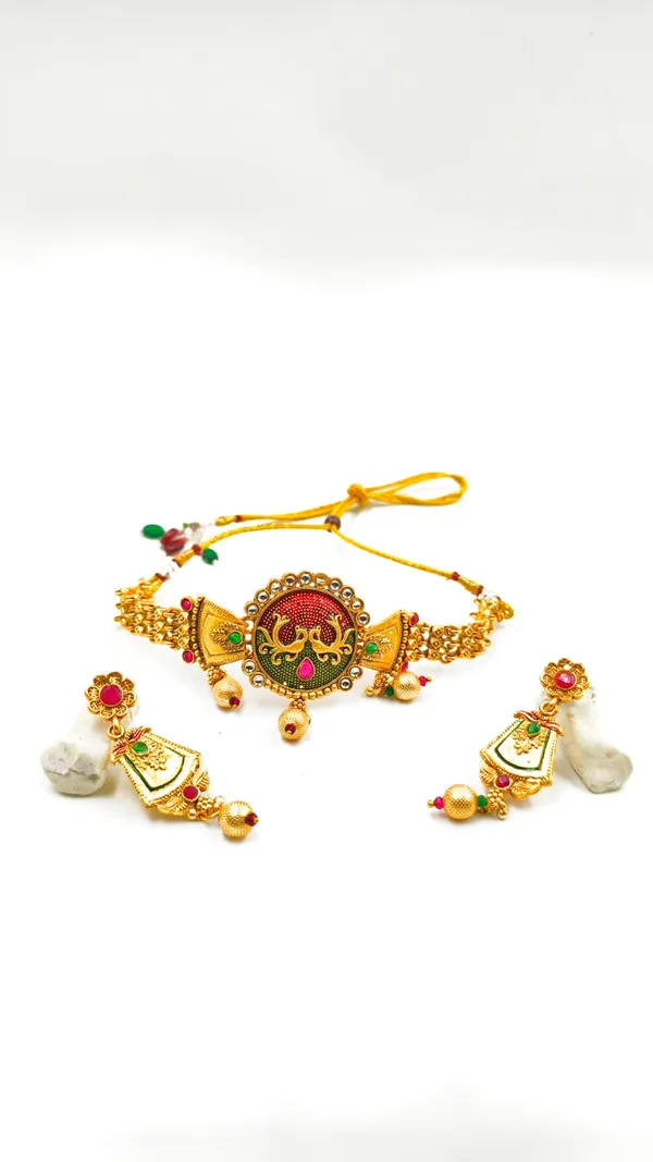 Alloy_Choker_Set_Gold_Plated_For_Women