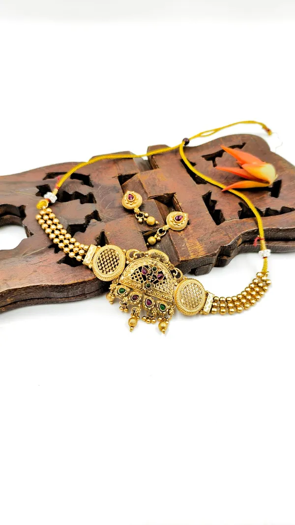 Alloy_Choker_Set_Gold_Plated_For_Women