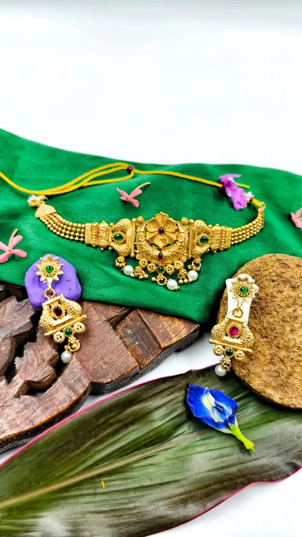 Alloy_Choker_Set_Gold_Plated_For_Women