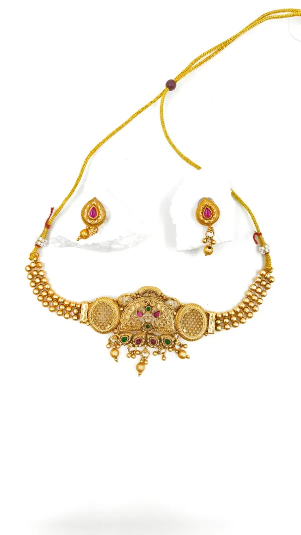 Alloy_Choker_Set_Gold_Plated_For_Women