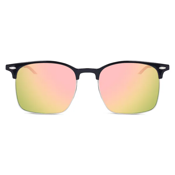 Golden_Lenses_Clubmaster_Reflector_Sunglasses_(SG3911GD)_-_For_Unisex